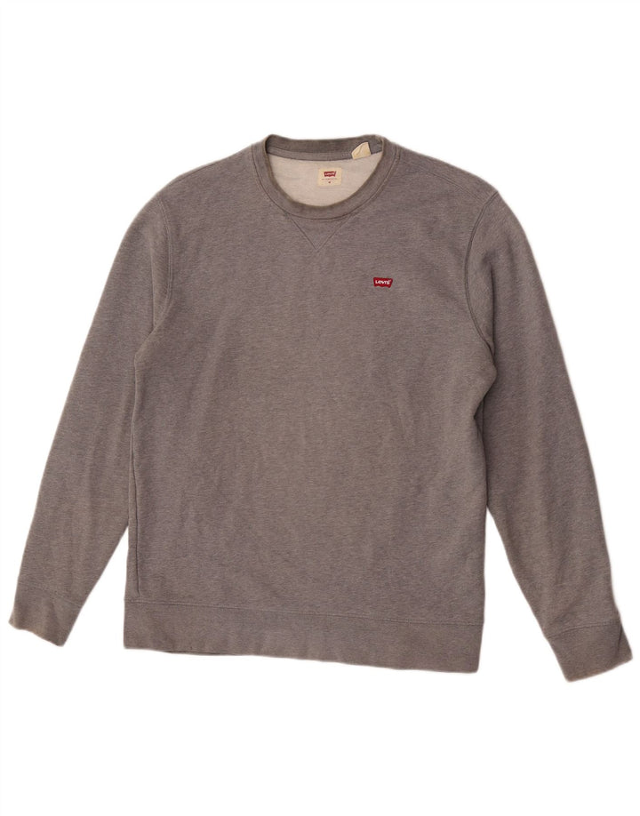Levi's Moletom Masculino Jumper Médio Cinza Algodão