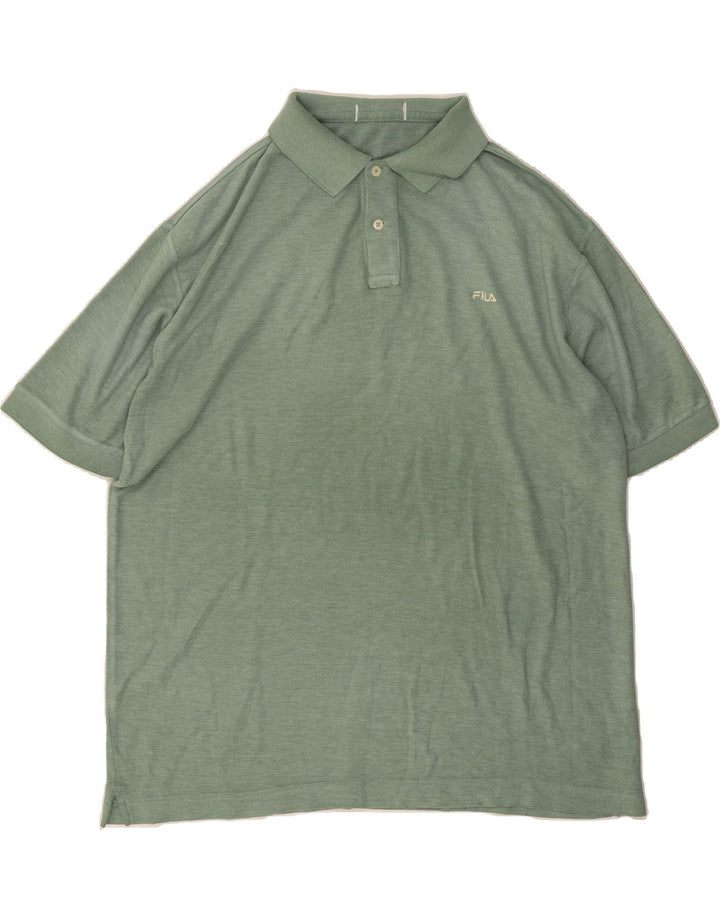 FILA Mens Polo Shirt XL Green Vintage Fila and Second-Hand Fila from Messina Hembry 