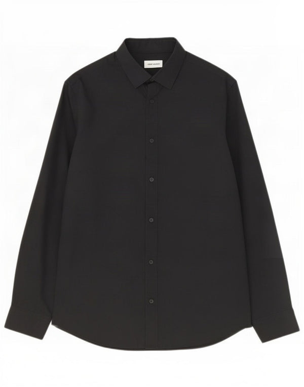Camisa masculina Jack & Jones pequena de algodão preto