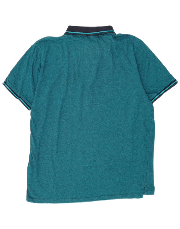 Camisa polo masculina Pierre Cardin Regular Fit 3XL azul colorblock algodão