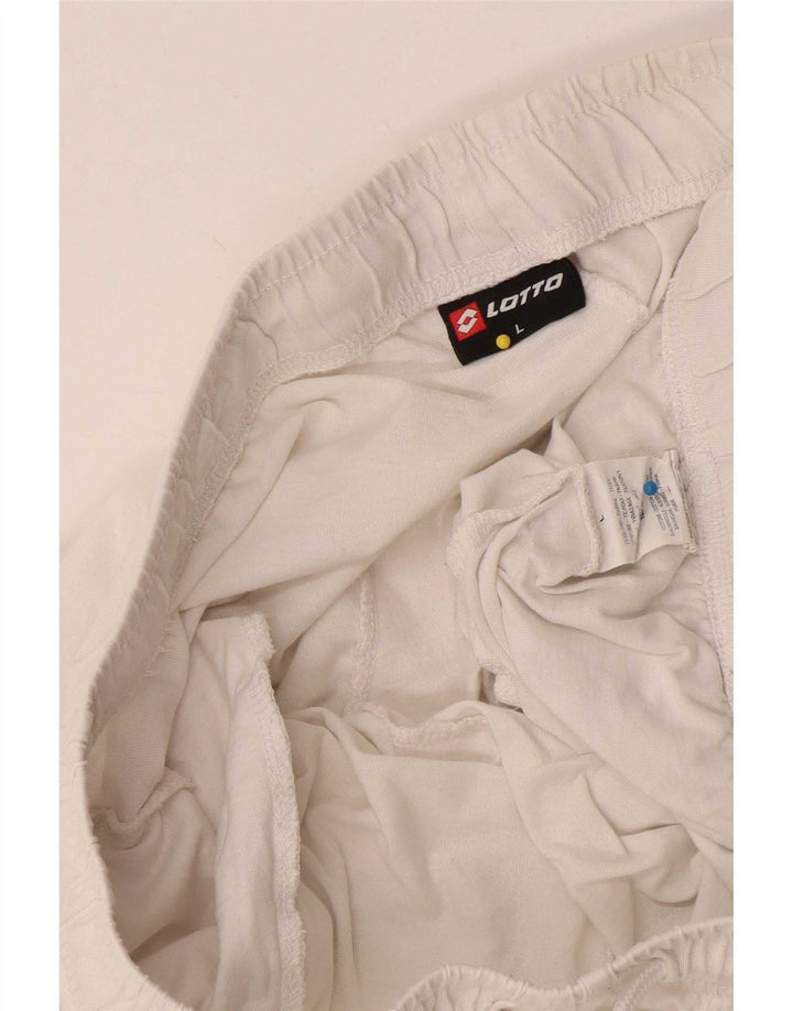 Lotto Mens Sport Shorts Grande Algodão Branco