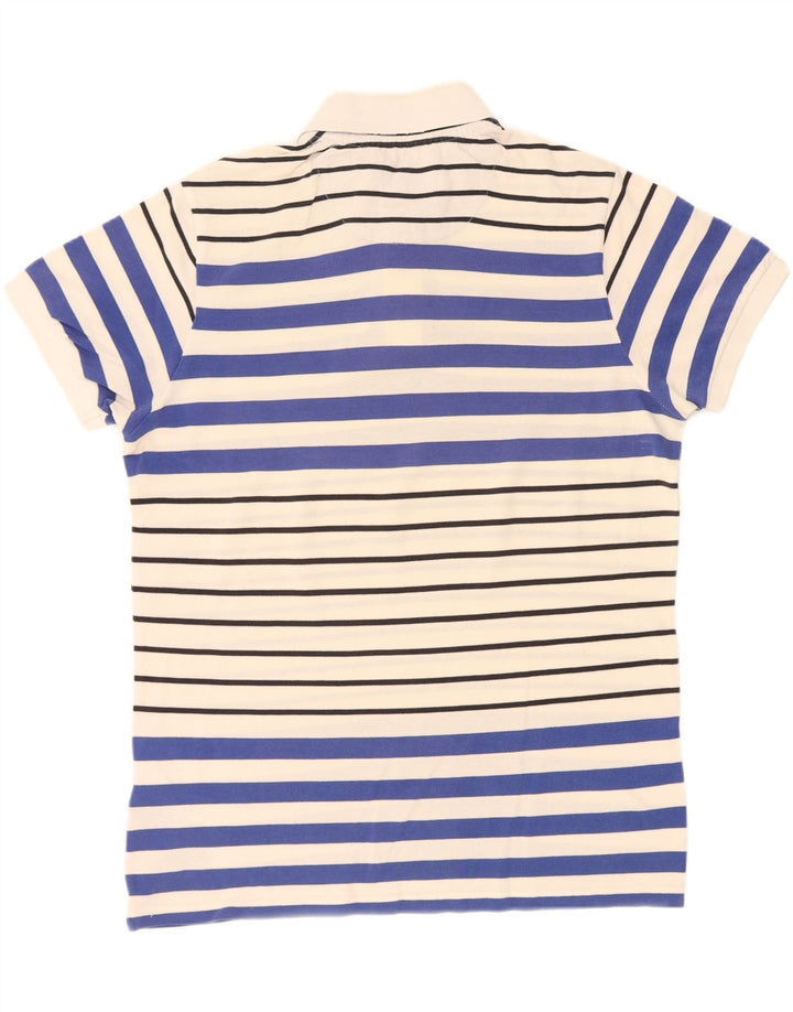 KAPPA Mens Polo Shirt Large Off White Striped Cotton Vintage Kappa and Second-Hand Kappa from Messina Hembry 