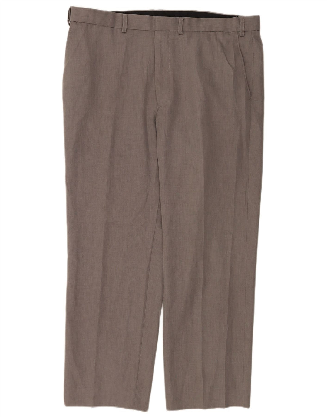Calça chino reta masculina Marks & Spencer W38 L28 poliéster cinza