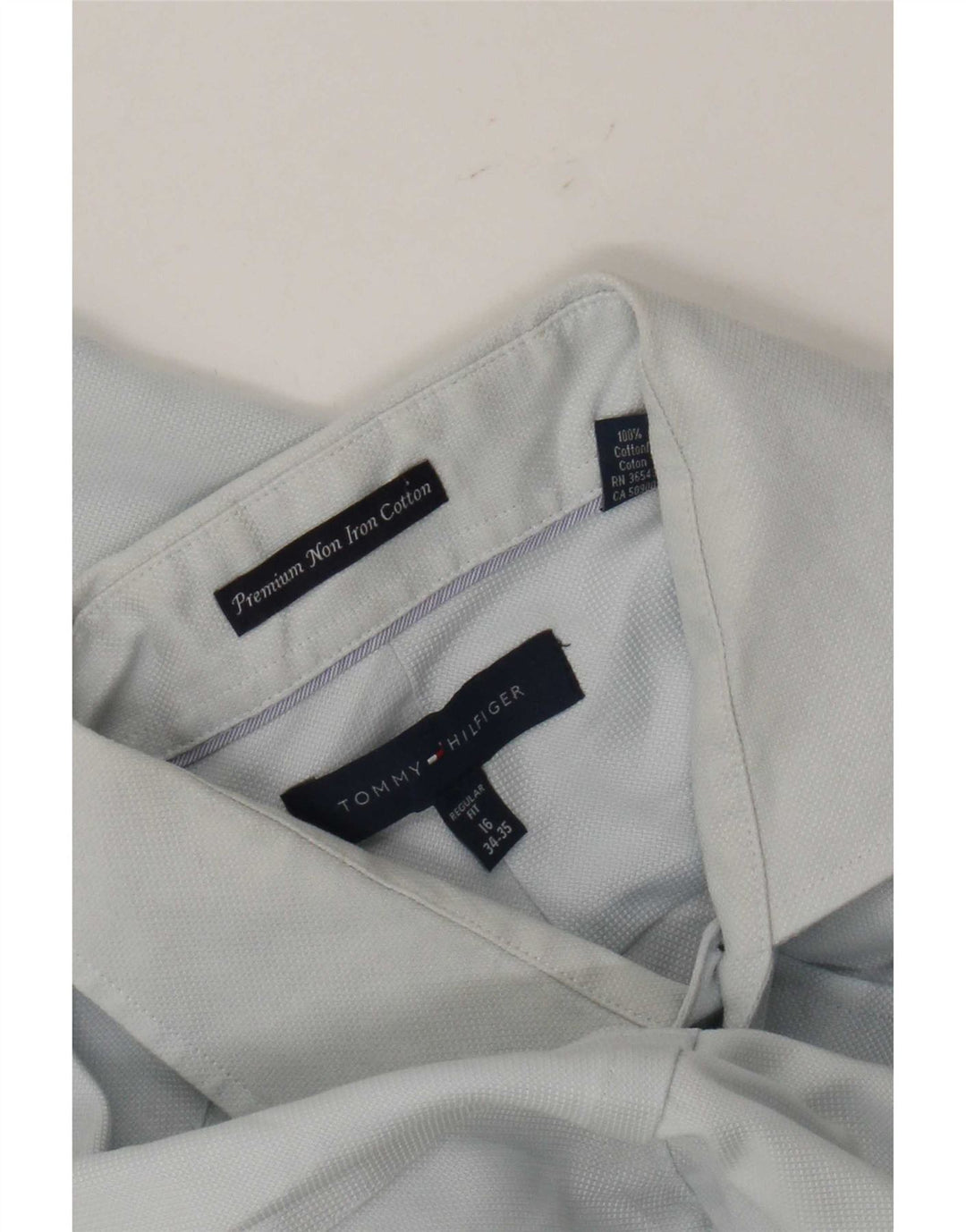 Camisa masculina Tommy Hilfiger Regular Fit tamanho 16 grande algodão azul