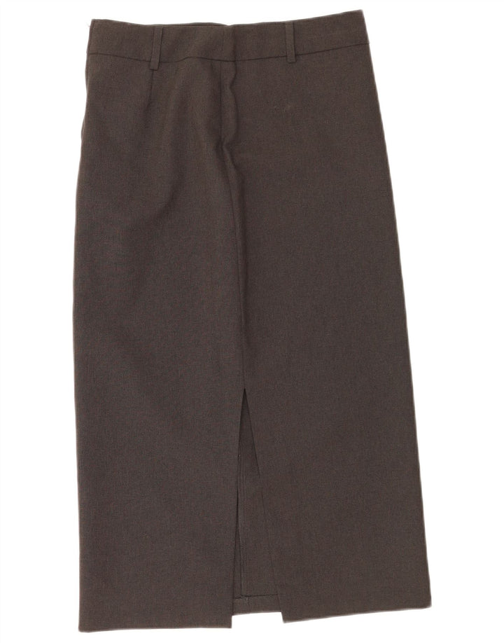 Saia Midi Reta Feminina Benetton IT 40 Pequena W26 Poliéster Cinza