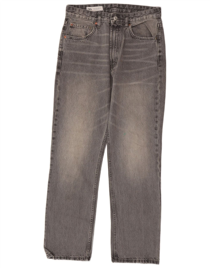 Calça jeans reta feminina Zara EU 40 médio W30 L29 cinza