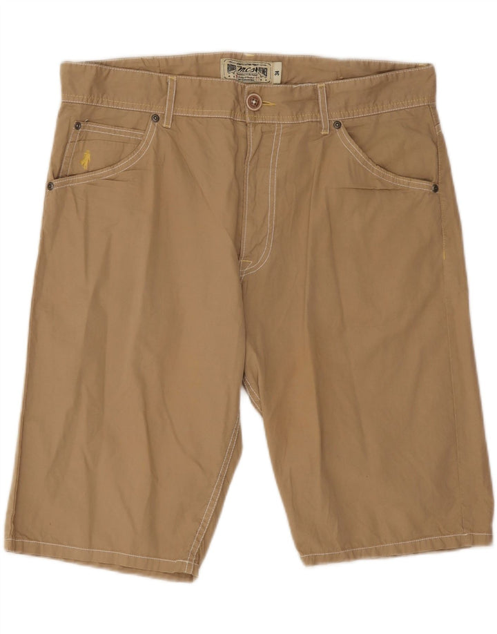 Shorts casuais masculinos Marlboro Classics W34 grande algodão bege