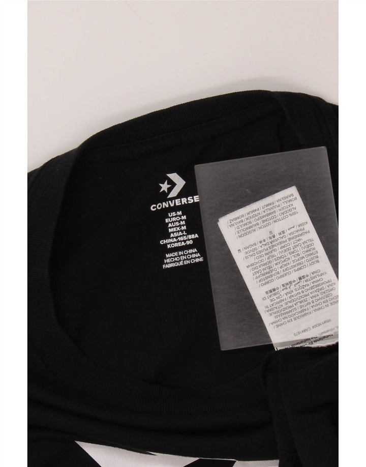 Camiseta feminina CONVERSE com estampa gráfica UK 14 algodão preto médio