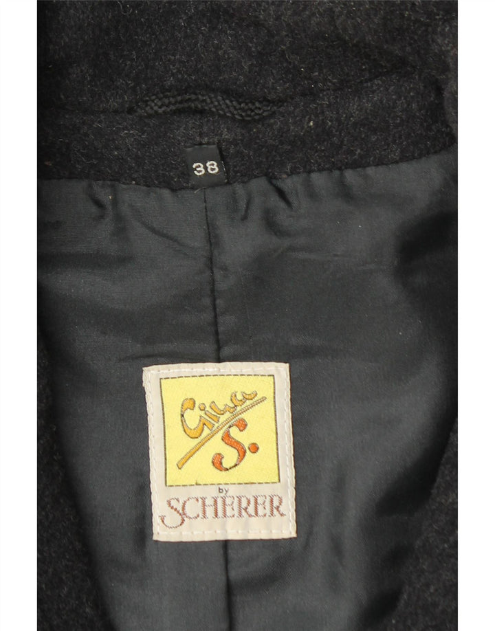 SCHERER Jaqueta Parka Feminina Oversized com Capuz EU 38 Lã Cinza Médio