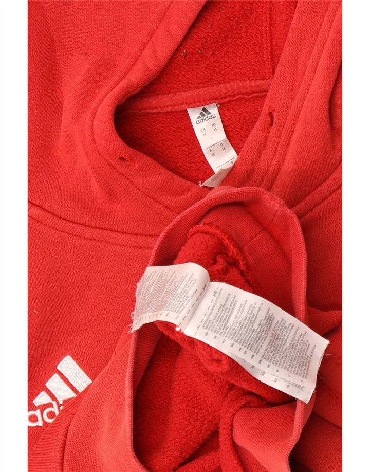 Adidas Mens Hoodie Jumper Médio Algodão Vermelho
