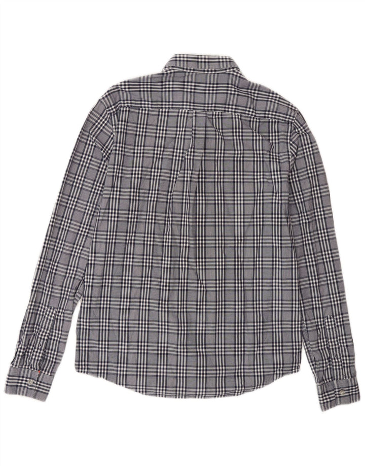 Camisa masculina Superdry Regular Fit grande algodão xadrez azul