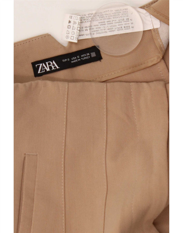 Zara Calça Chino Cônica Feminina Pequena W26 L26 Marrom Poliéster