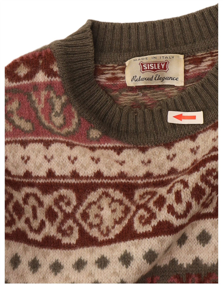 Suéter masculino Sisley com gola redonda XL multicolorido Fair Isle