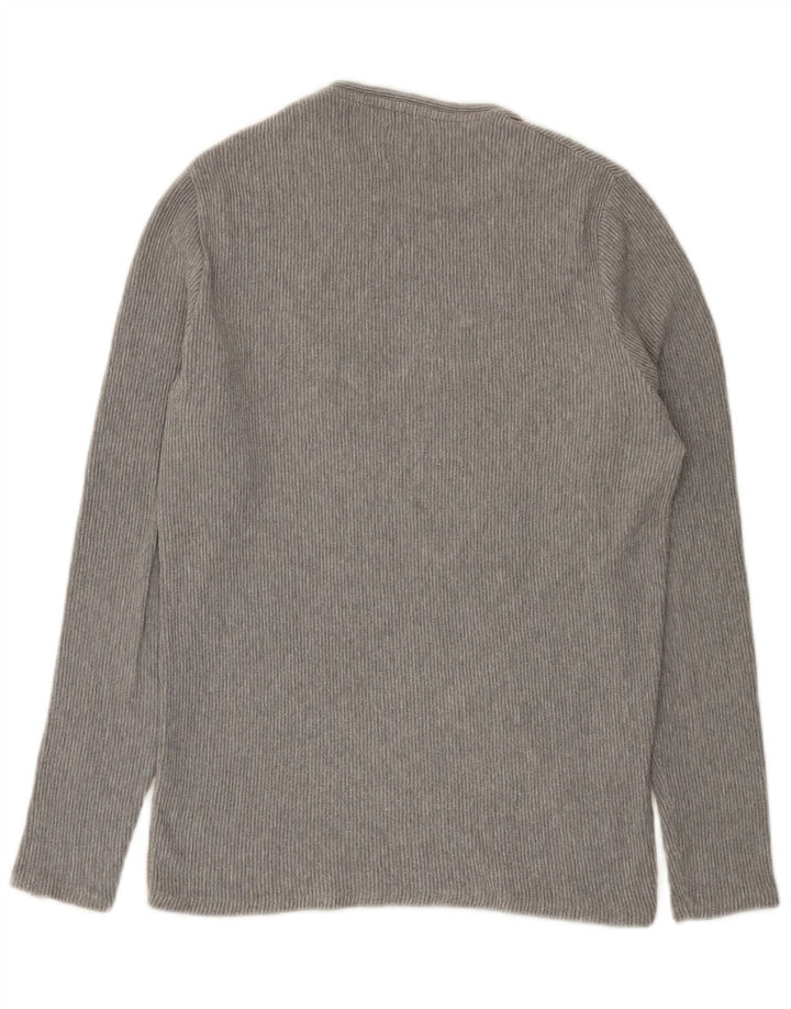 Zara Mens Top Manga Longa Pequena Cinza