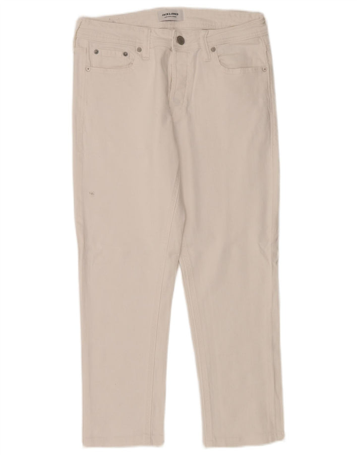 Jeans masculinos Jack & Jones Slim W30 L26 algodão branco