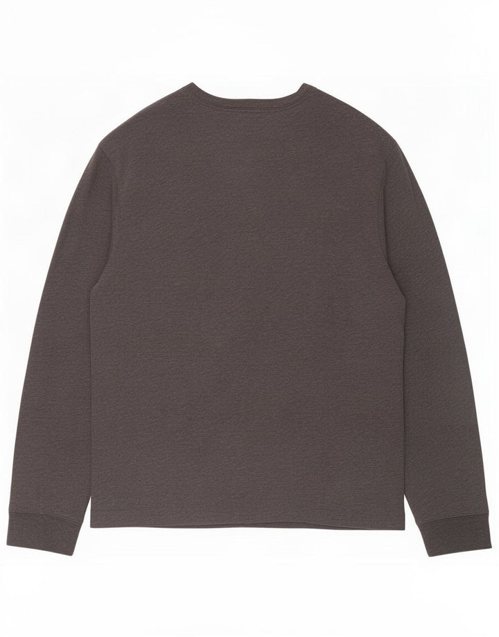 Gap Mens Top Manga Longa Algodão Cinza Médio