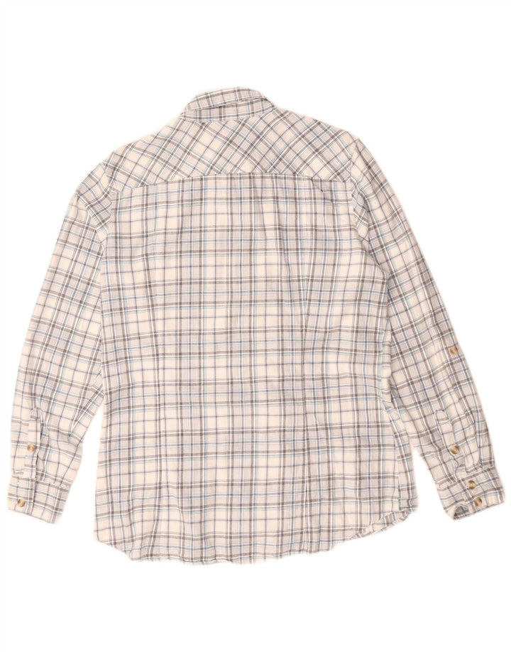 Camisa feminina EDDIE BAUER Reino Unido 16 grande algodão xadrez cinza