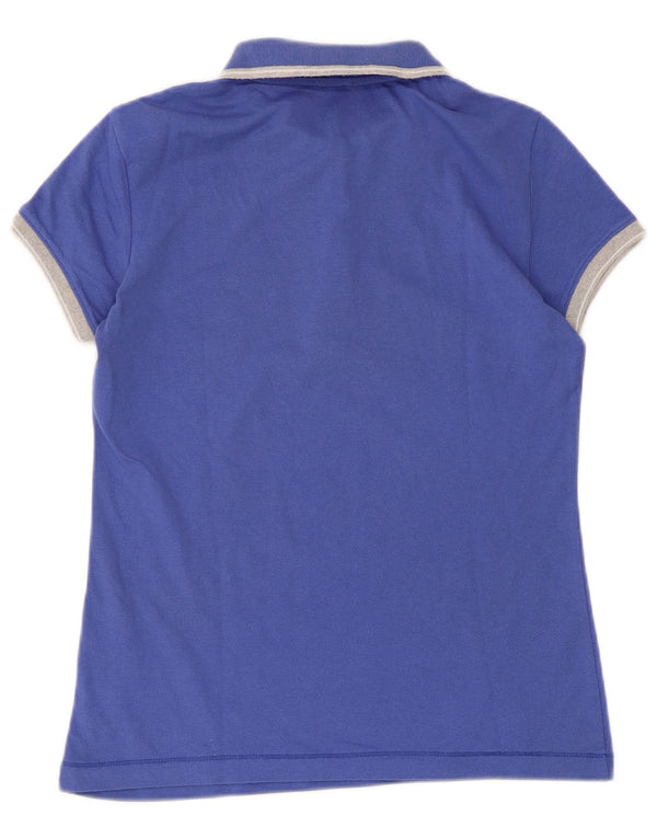 Camisa polo feminina Champion Heritage Fit Reino Unido 12 bloco colorido azul médio