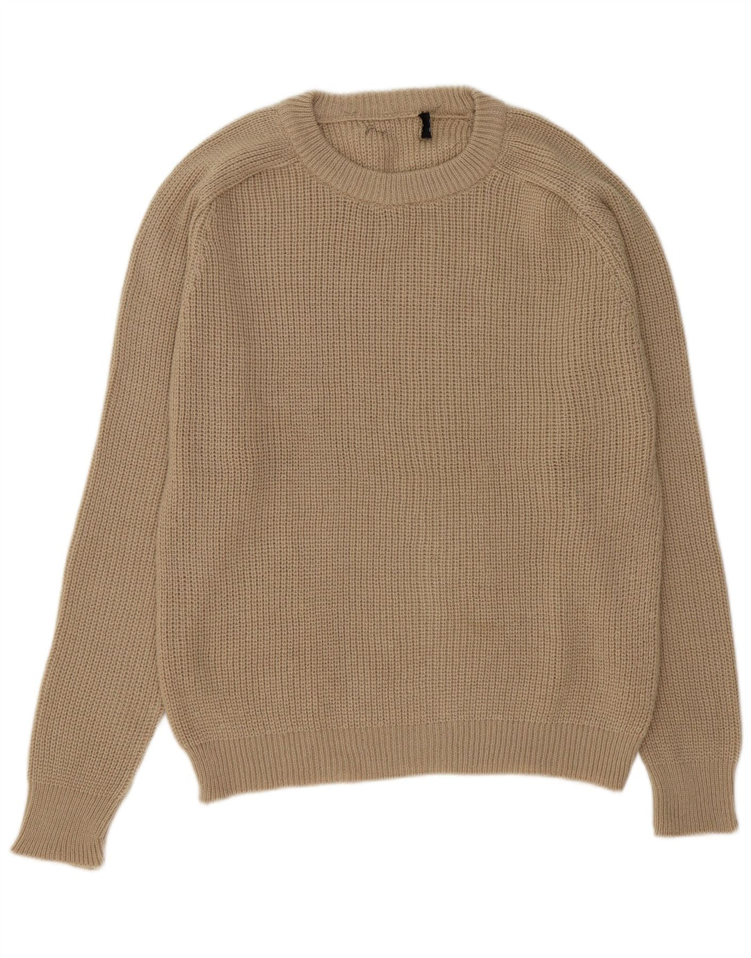 Suéter masculino VINTAGE com gola redonda grande bege