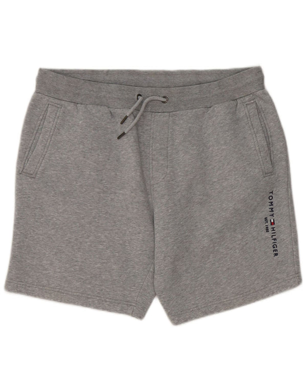 Tommy Hilfiger Mens Graphic Sport Shorts Grande Algodão Cinza