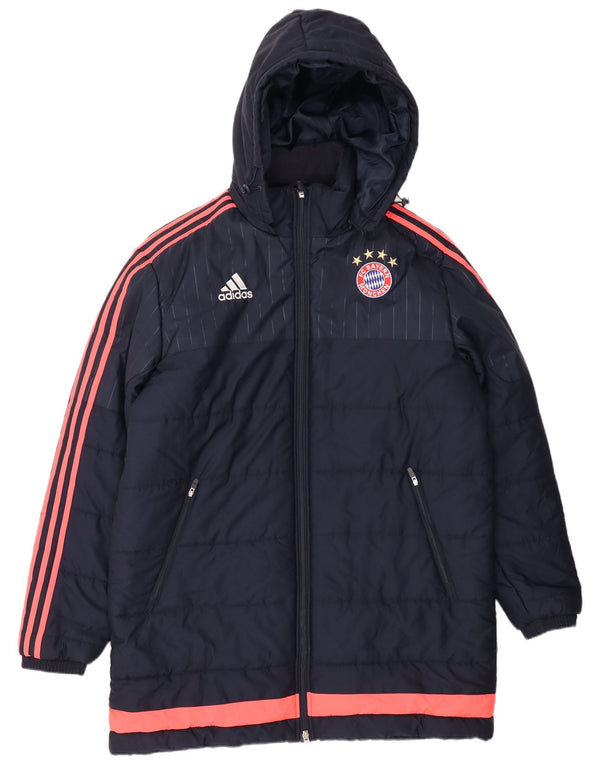 Adidas Mens FC Bayern Munchen Casaco Acolchoado Reino Unido 40 Grande Azul Marinho Poliéster