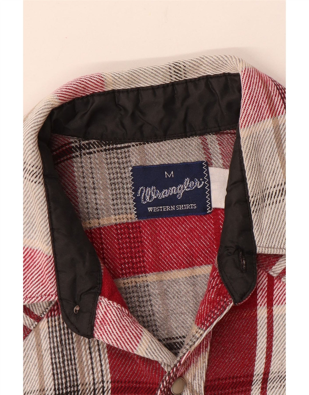 Camisa masculina de flanela Wrangler xadrez vermelho médio