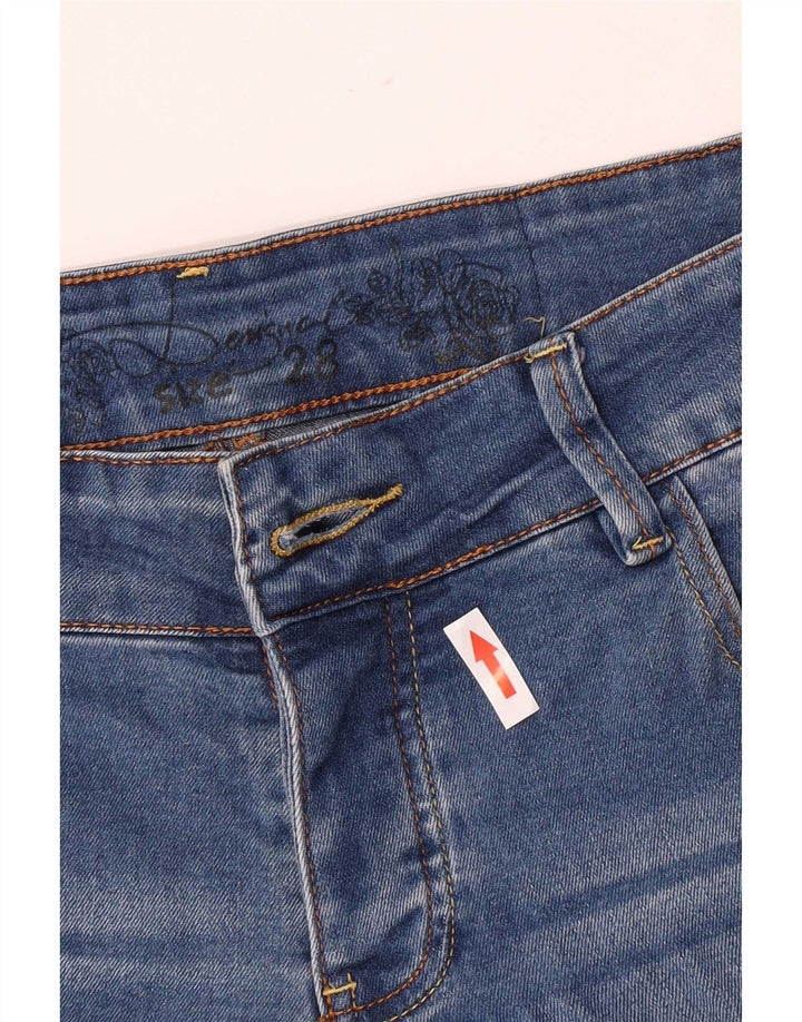 Shorts jeans feminino Desigual pequeno W28 azul algodão