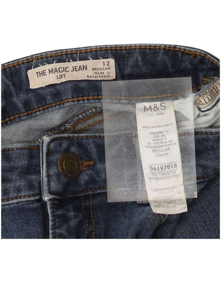 Jeans Marks & Spencer Regular Slim Feminino Reino Unido 12 Médio W30 L28 Azul Algodão