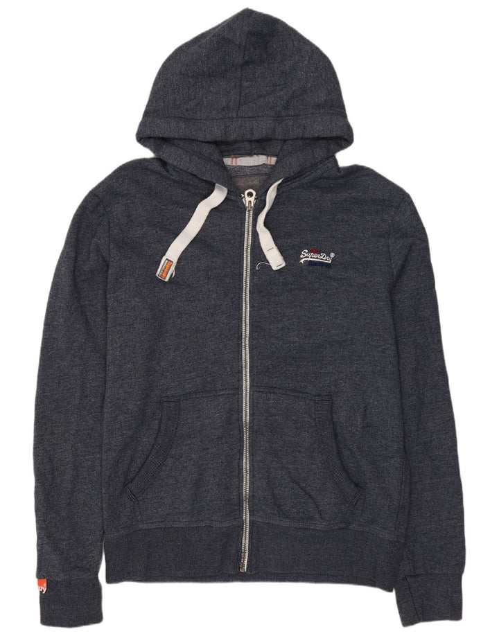 Suéter masculino SUPERDRY com capuz e zíper XL azul marinho algodão