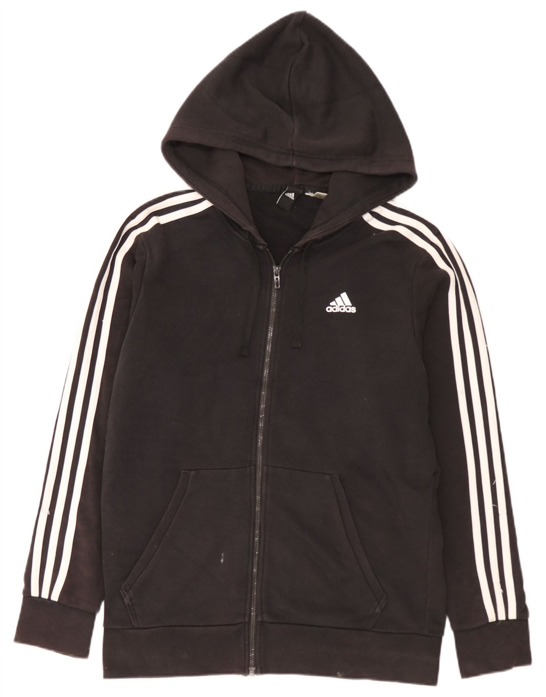 Suéter adidas masculino com capuz e zíper médio preto