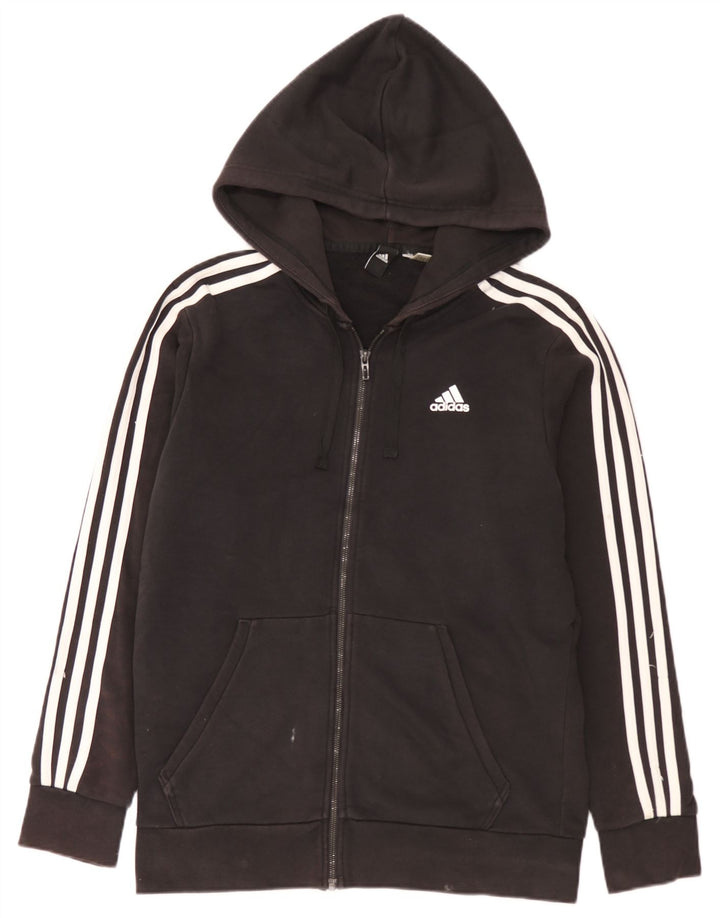 Suéter adidas masculino com capuz e zíper médio preto