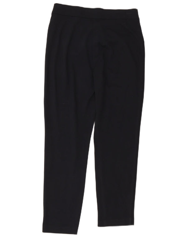 Calça casual feminina Marks & Spencer cônica Reino Unido 12 médio W30 L26 preta