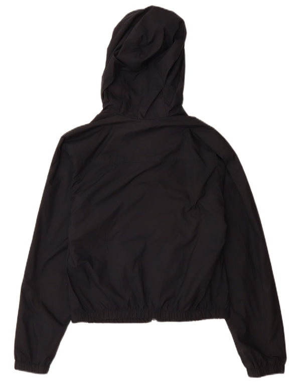 Jaqueta de chuva com capuz feminina Hollister UK 6 XS poliéster preto
