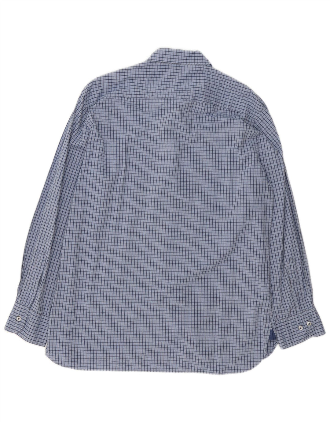 Camisa masculina Massimo Dutti casual fit grande algodão xadrez azul