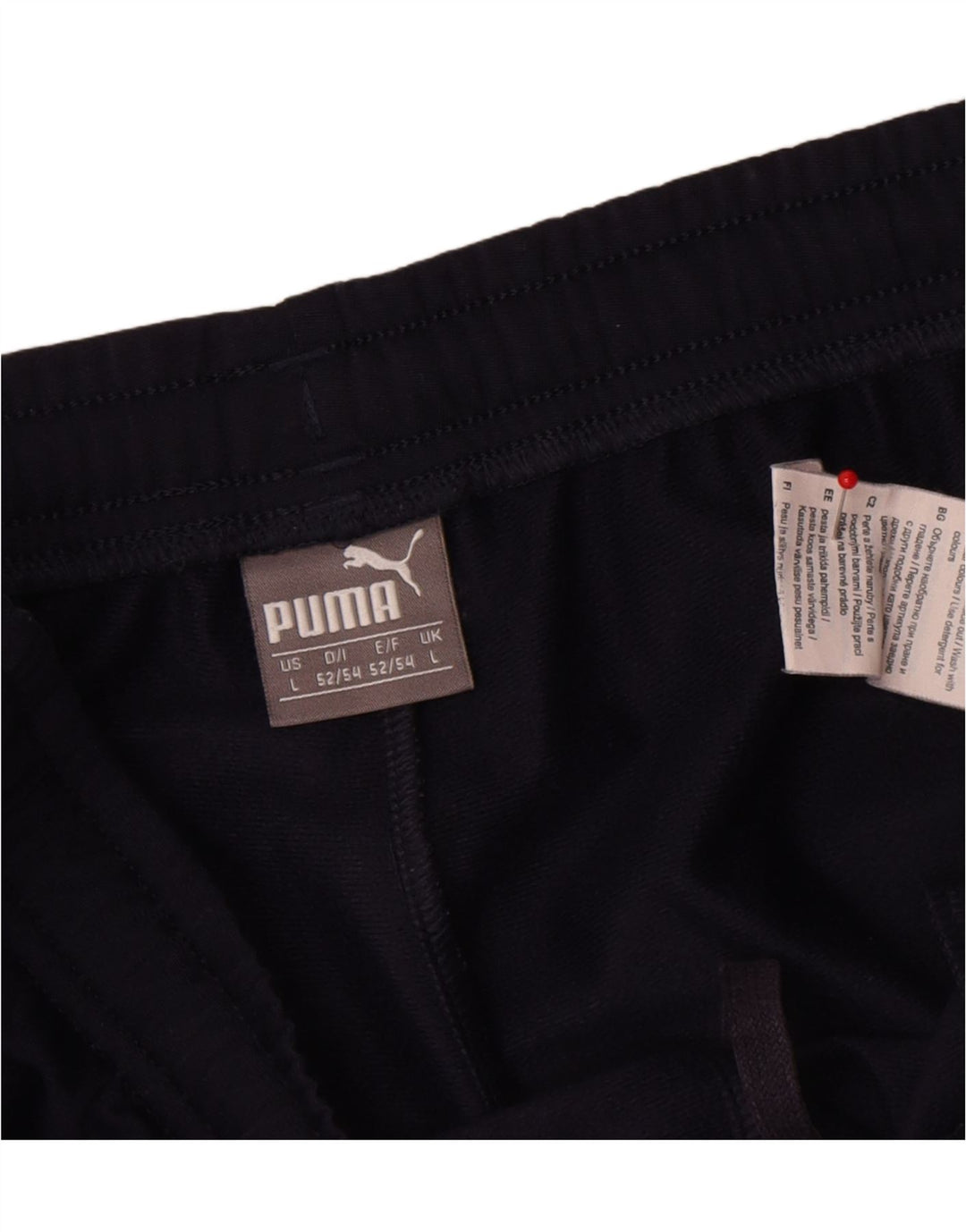 Calça de treino masculina Puma Joggers grande poliéster azul marinho