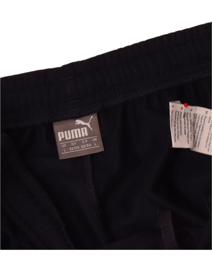 Calça de treino masculina Puma Joggers grande poliéster azul marinho