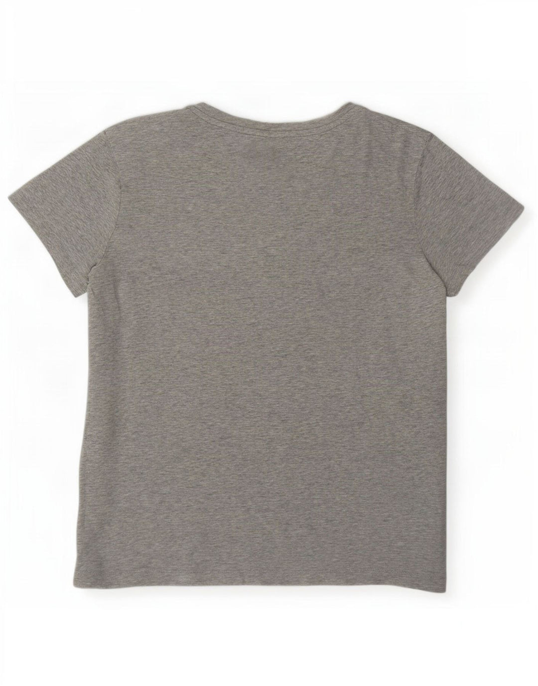 Camiseta feminina Puma Graphic UK 14 algodão manchado cinza médio