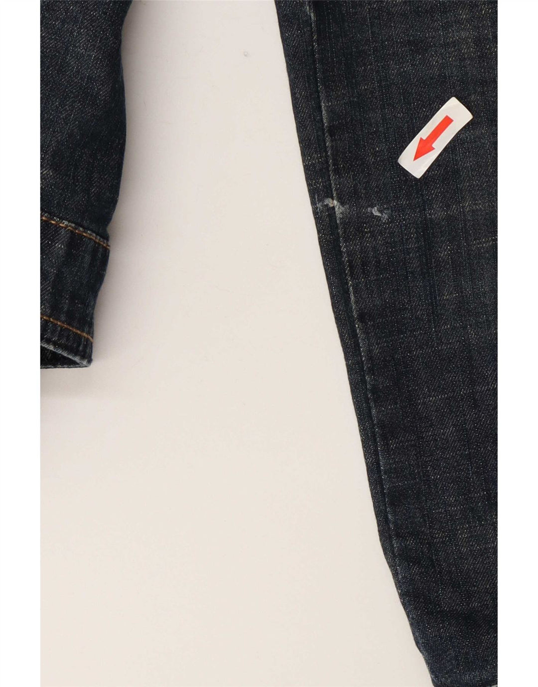 Jaqueta jeans feminina Guess UK 8 pequena algodão azul marinho