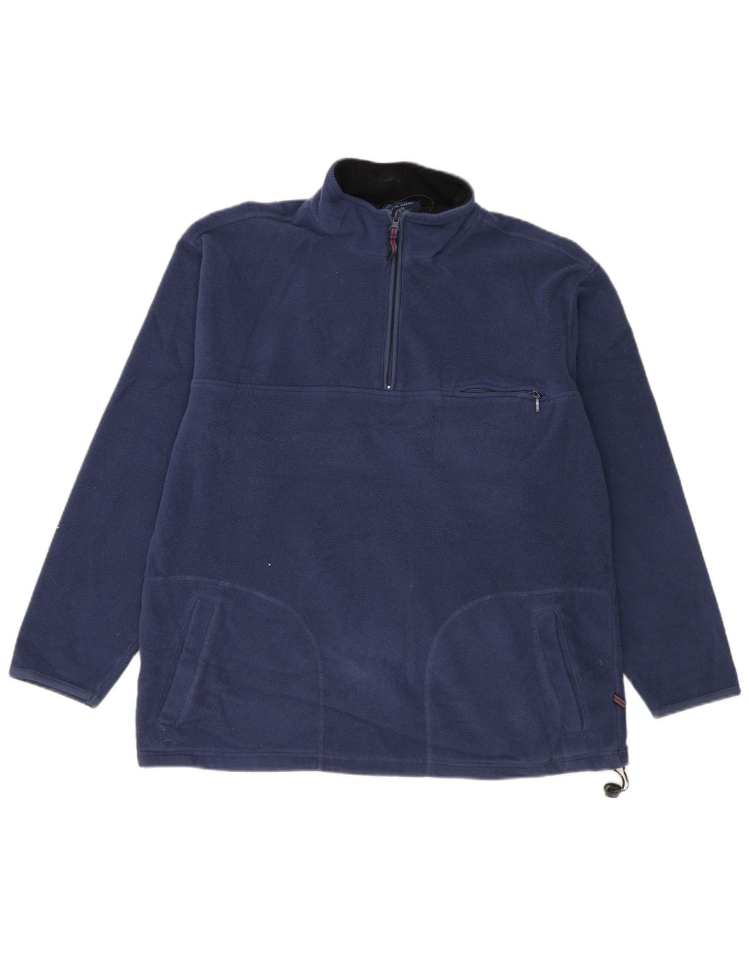 Suéter de lã masculino Marks & Spencer Blue Harbor com zíper e gola média azul marinho