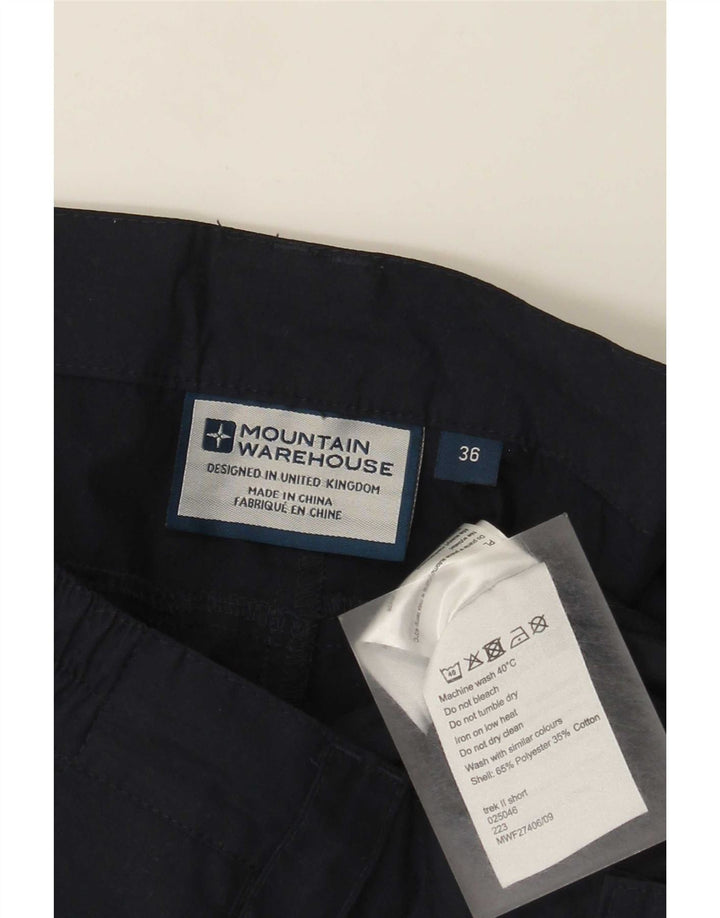 Shorts de carga masculina do armazém da montanha grande poliéster W36 azul marinho