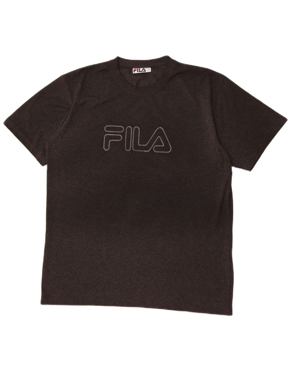Camiseta masculina gráfica FILA Top 2XL algodão cinza