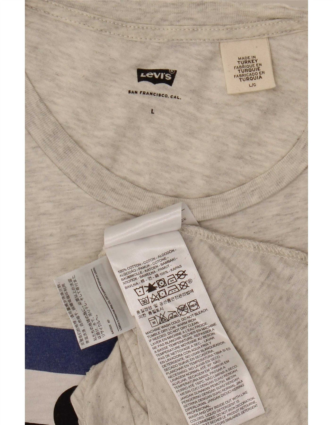 Camiseta gráfica masculina Levi's Top grande de algodão cinza