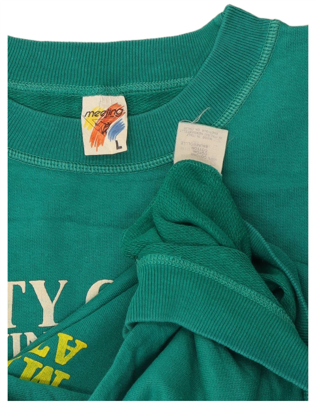 Moletom gráfico masculino Meeting Jumper grande algodão turquesa