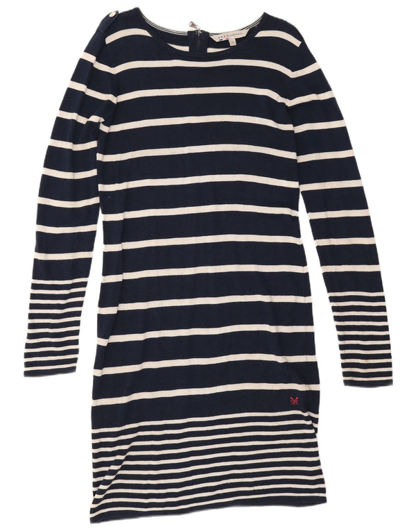 Vestido feminino Crew Clothing UK 12 listrado azul marinho médio