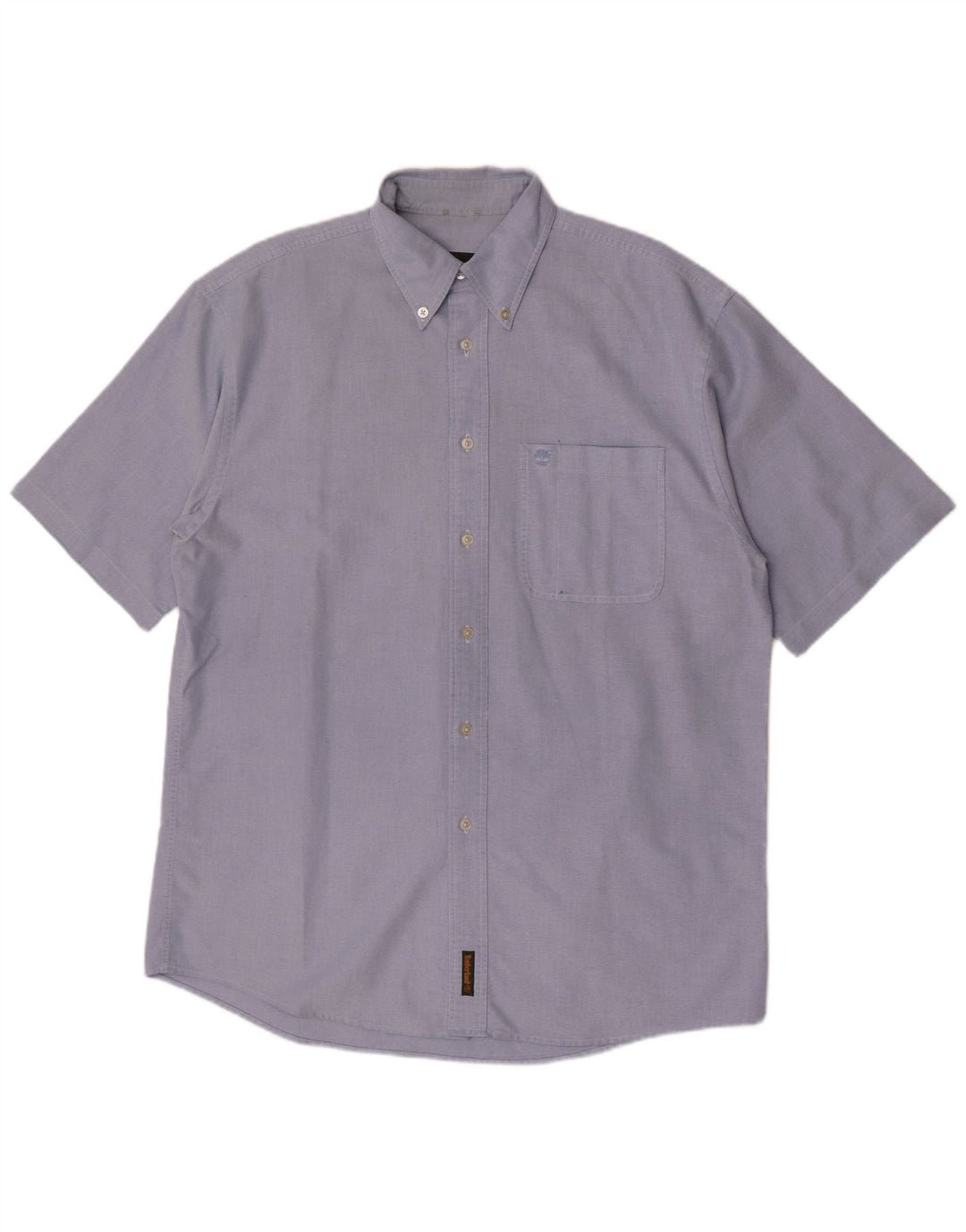Camisa masculina de manga curta Timberland azul médio algodão