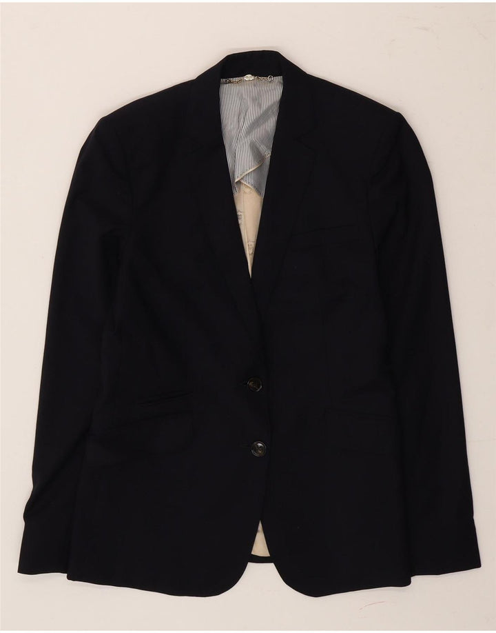 Jaqueta blazer feminina Massimo Dutti com 2 botões UE 40 lã azul marinho médio