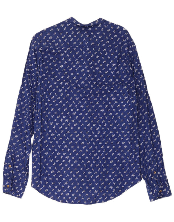 Camisa masculina Benetton XS azul floral