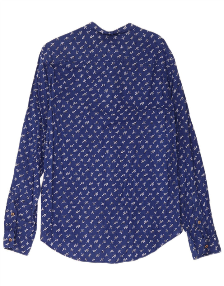 Camisa masculina Benetton XS azul floral