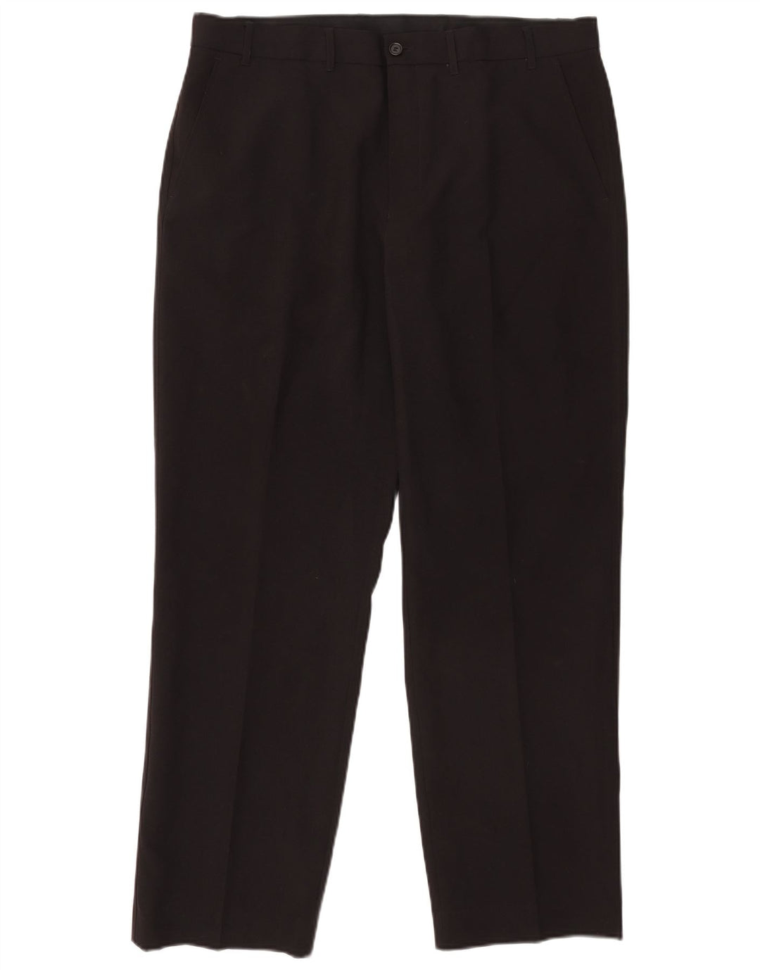 Calça chino reta masculina Marks & Spencer W38 L31 poliéster preto