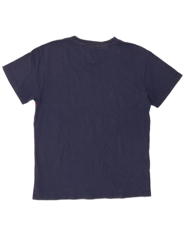 Tommy Hilfiger Camiseta masculina gráfica Top médio azul marinho Colourblock